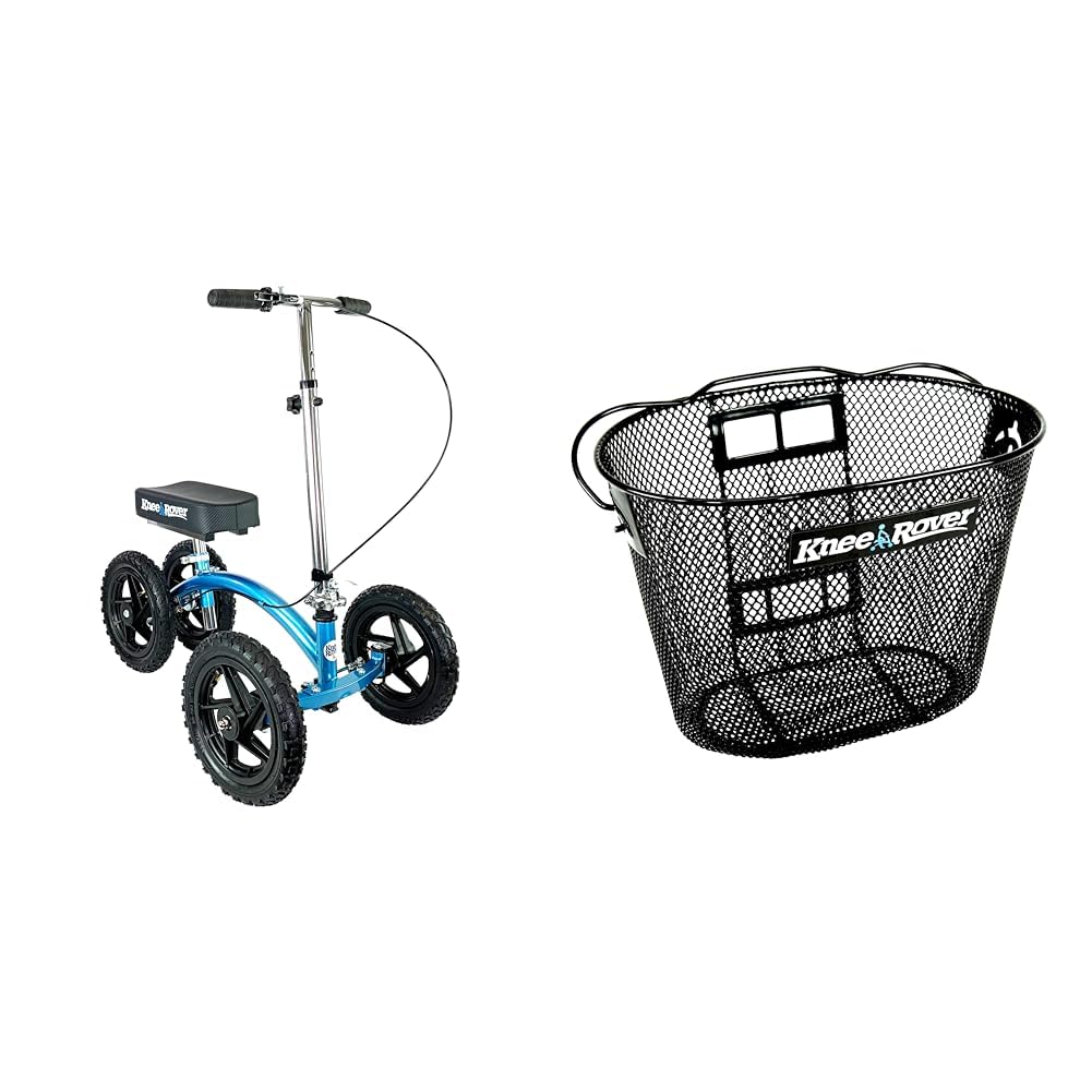 Amazon.com: KneeRover QUAD All Terrain Knee Walker in Metallic Blue ...