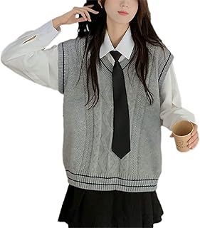 ベストニットチョッキレディース学生制服ジレセーターVネック学院風無地 ゆったりスクールベストおしゃれ 柔らかカジュアルトップスプルオーバー可愛い 体型カバー学生ニットセーター制服 オフィス通学 通勤 学園風 春 夏 秋