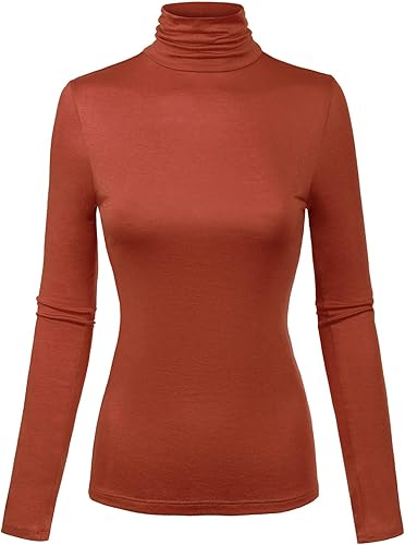 Miniatura 7 de MixMatchy Women's Basic Long Sleeve High Turtle Neck Slim Fit Top Shirt