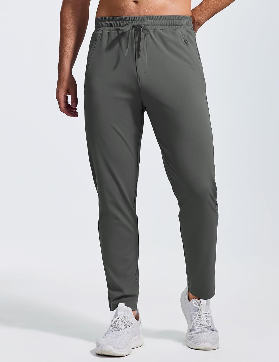 PINSPARK Mens Joggers with Zipper Pockets Lightweight Athletic Track Pants Quick Dry Workout Gym Sweatpants for Men - Image 4