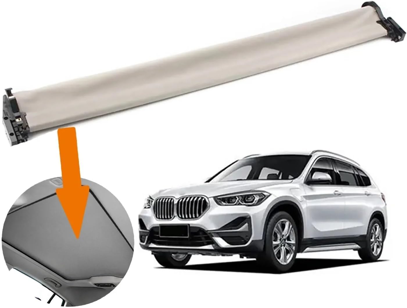 Car sunroof Accessories Car Panoramic Sunroof Sunshade fit for BMW X1 X2 F45 F46 F48 F49 2016-2018 Sunroof Visor 54107391798 54107391797 54107391796(Beige)