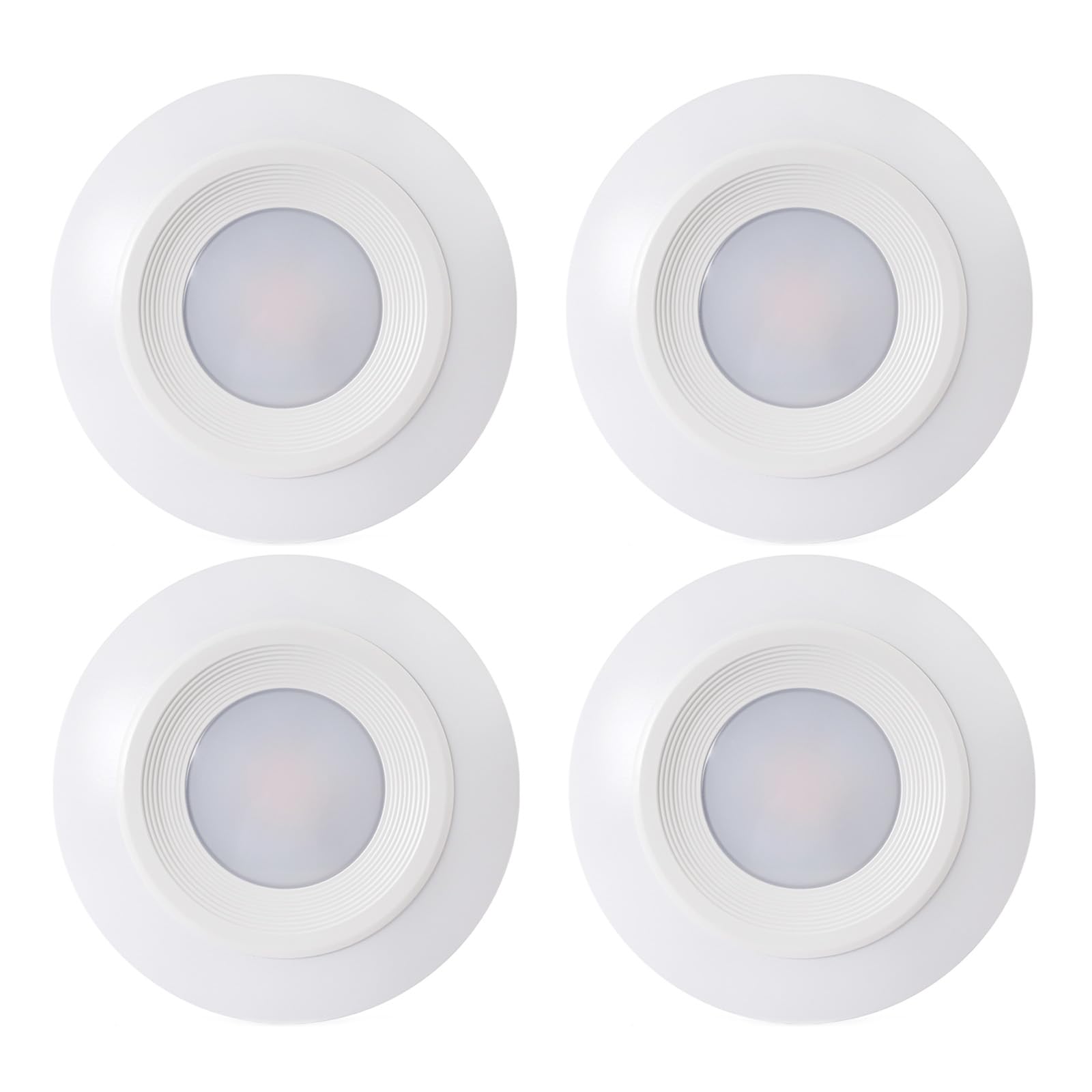 4 Pack 6 Inch LED Disk Light, Dimmable Flush Mount Ceiling Light 4000K Cool White 9.5W, 800LM, Low Profile Surface Mount Light Fixture, Wet Rated, Install into Junction Box, ETL-Listed