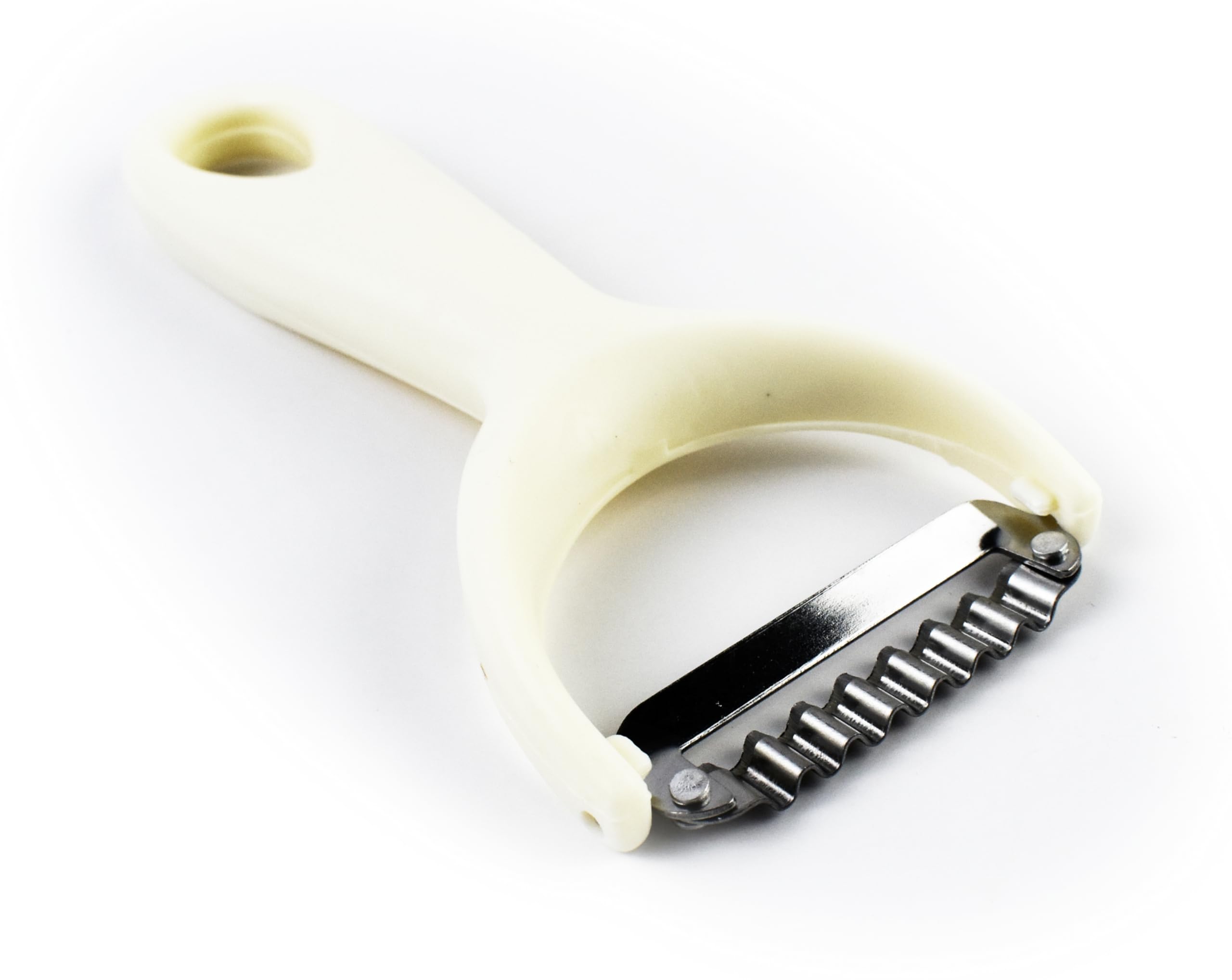 Handle Papaya Shredder Tool Stainless Steel Blade Vegetable Slicer for Salads Salad Maker Fast & Easy carrots potatoes beets cucumber (White Plastic Handle)