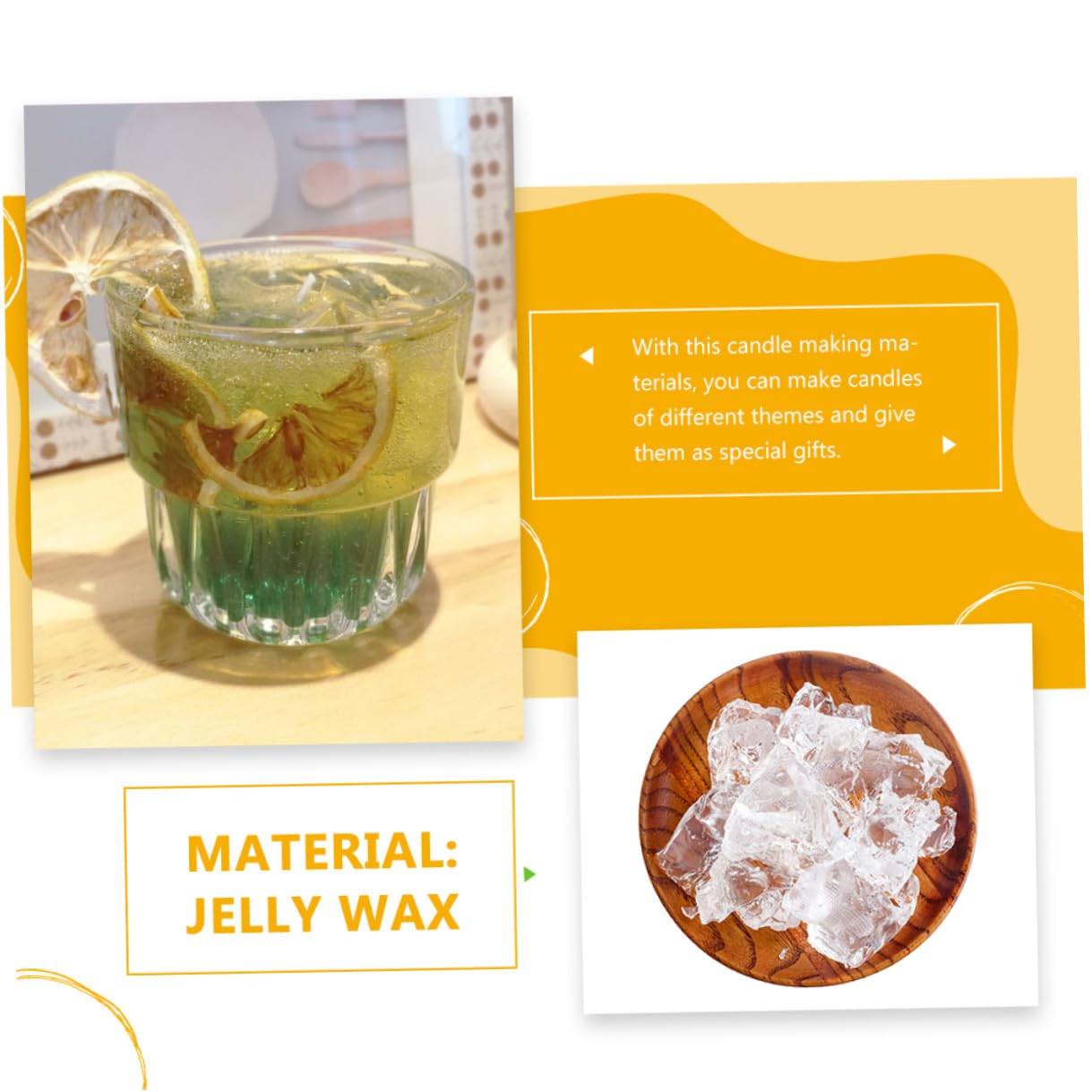 Mipcase Cera para Hacer Velas DIY Cera Gelatina Transparente Material Seguro para Manualidades y Velas Artesanales