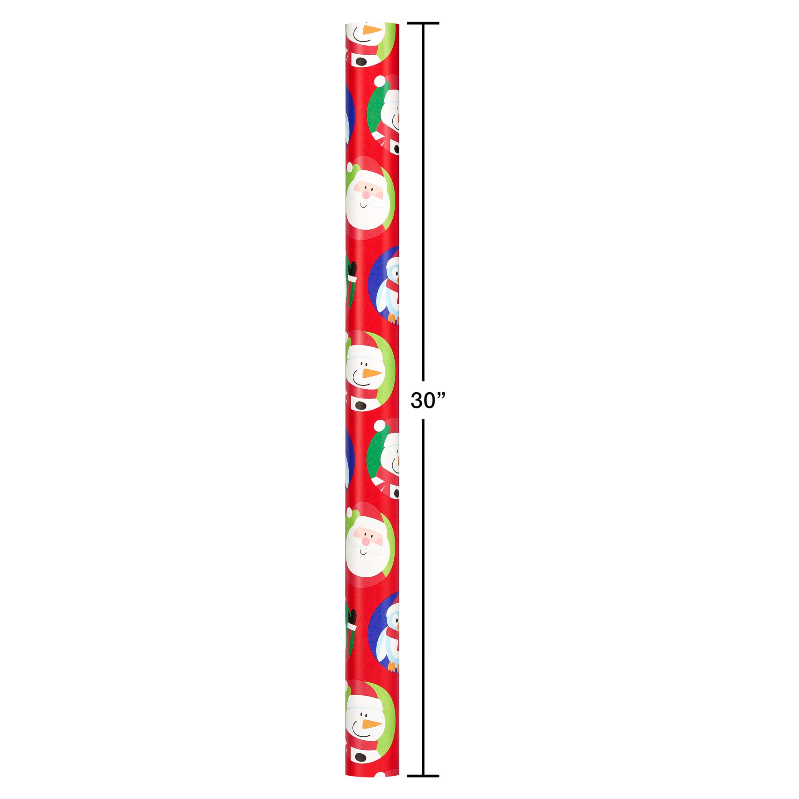 American Greetings Rouleau de papier cadeau réversible de Noël, Père Noël et flocons de neige (1 rouleau, 175 m²)