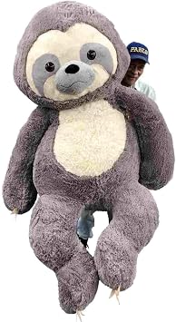 Big Plush Giant Stuffed Sloth - Biggest Ever Jumbo Plush Sloth - 7 Feet / 84 Inches / 213 cm - Huge-Sized Gigantic Animals - Cute, Fluffy, Cuddly - Oversized Soft Plushie Animal