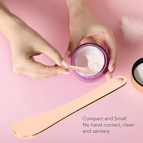 Miniatura 4 de 3 piezas de espátula cosmética de aleación de zinc, color rosa, mascarilla cosmética reutilizable, cuchara mezcladora, espátulas, aplicador de palo,