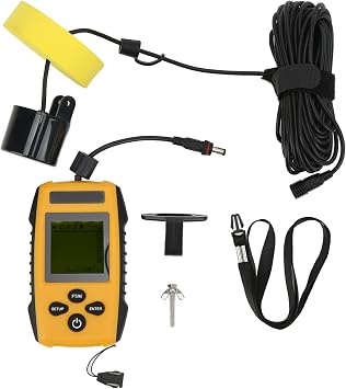 Fish Finder Fish Depth Finder Fish Detector Sonar Sensor Fish Depth Finder Fishing Gear with Sonar Transducer and LCD Display