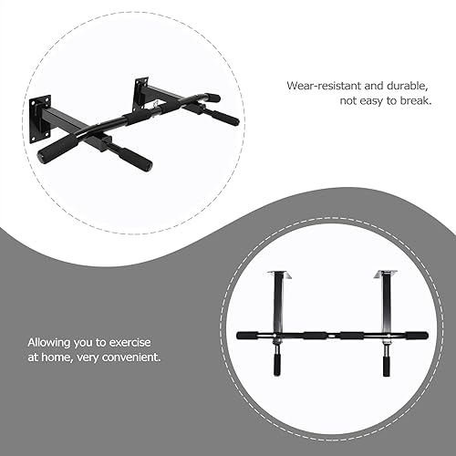 Miniatura 8 de STOBAZA Barra de dominadas ajustable para entrenamiento de la parte superior del cuerpo, barra de fitness resistente para dominadas, gimnasio en