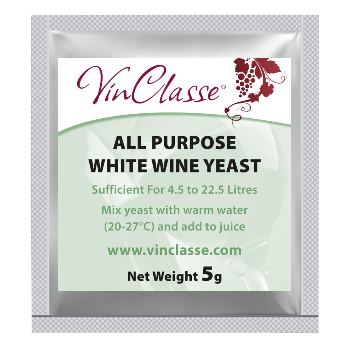 Vinclasse White All Purpose Wine Yeast - 5 Gram Sachet