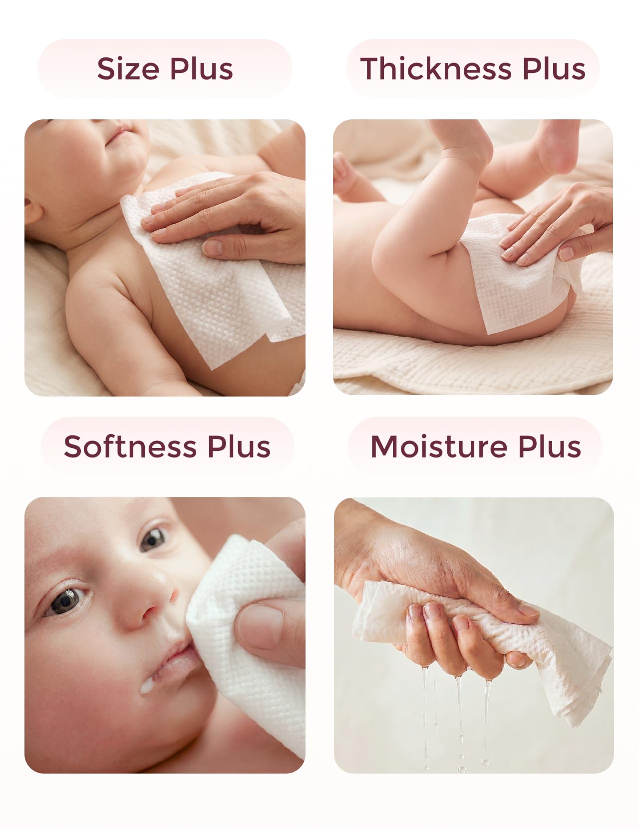 Momcozy Salviette per neonati - Design extra large 99% a base d'acqua, non profumate e ipoallergeniche, salviette detergenti e idratanti per neonati per pelli sensibili, 12 confezioni con patta (720)