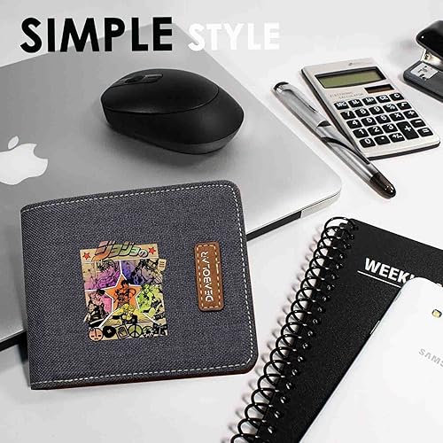 Miniatura 4 de Jojos Bizarre Adventure Killer Queen, Billetera de lona, Anime Japonés, Figura 2 - Billeteras plegables para hombres, billetera para hombre,