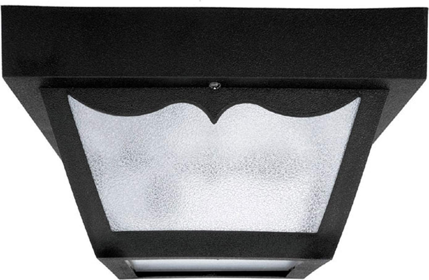 Capital Lighting 9237BK Textured Polycarbonate Outdoor Flush Mount Ceiling Light, 1-Light 60 Watt, 5" H x 8" W, Black