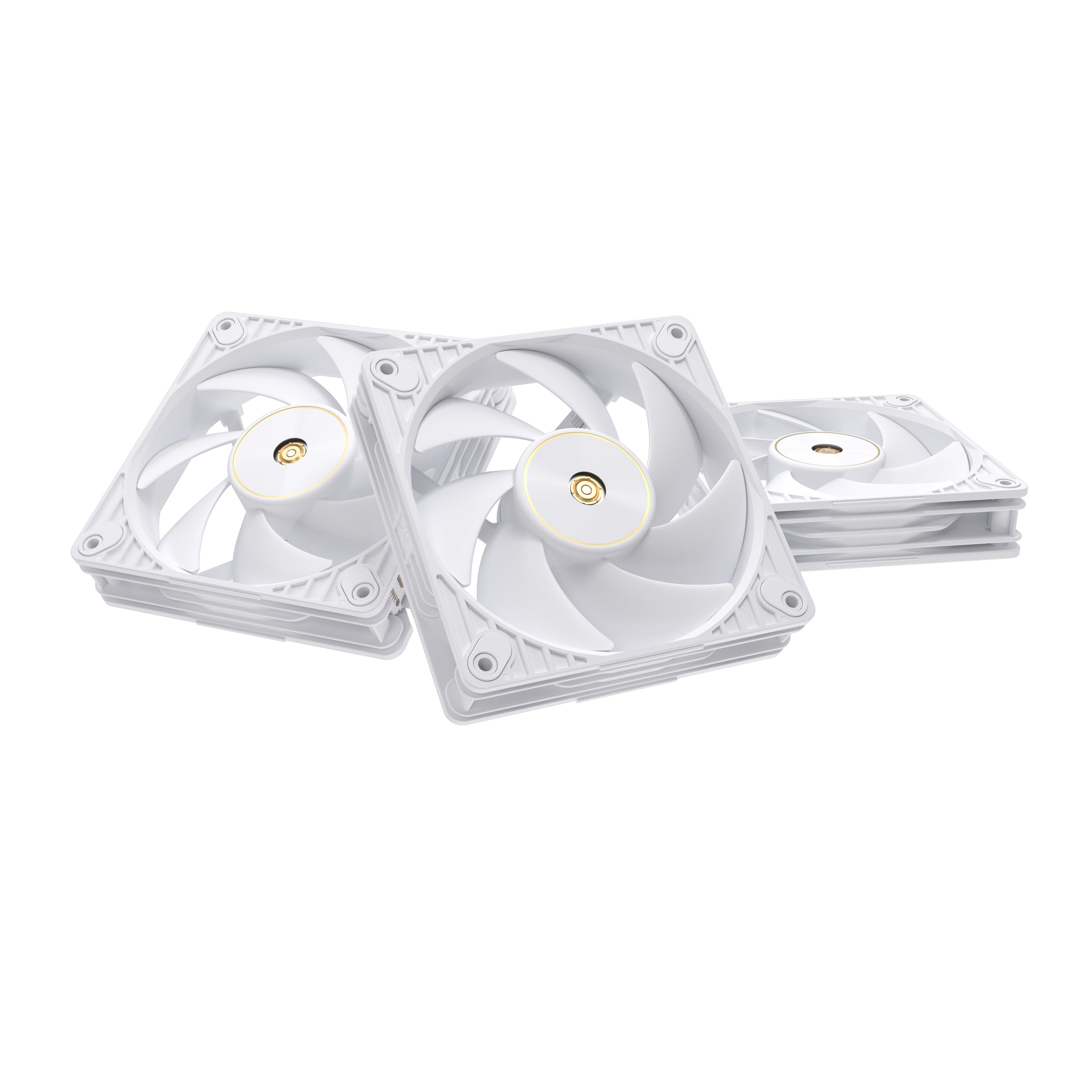 ASUS ProArt PF120 White Edition - Confezione da 3 ventole PWM da 120 mm, 3000 giri/min, flusso d'aria elevato/pressione statica, catena a margherita, controller