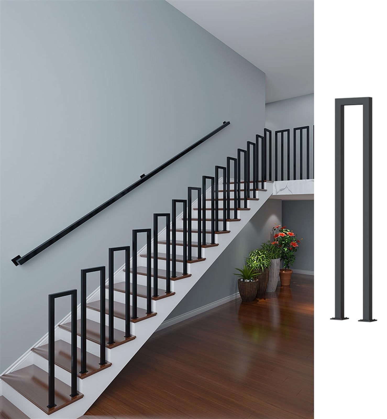 Rampe d'escalier en fer forgé noir pour sublimer votre terrasse et jardin