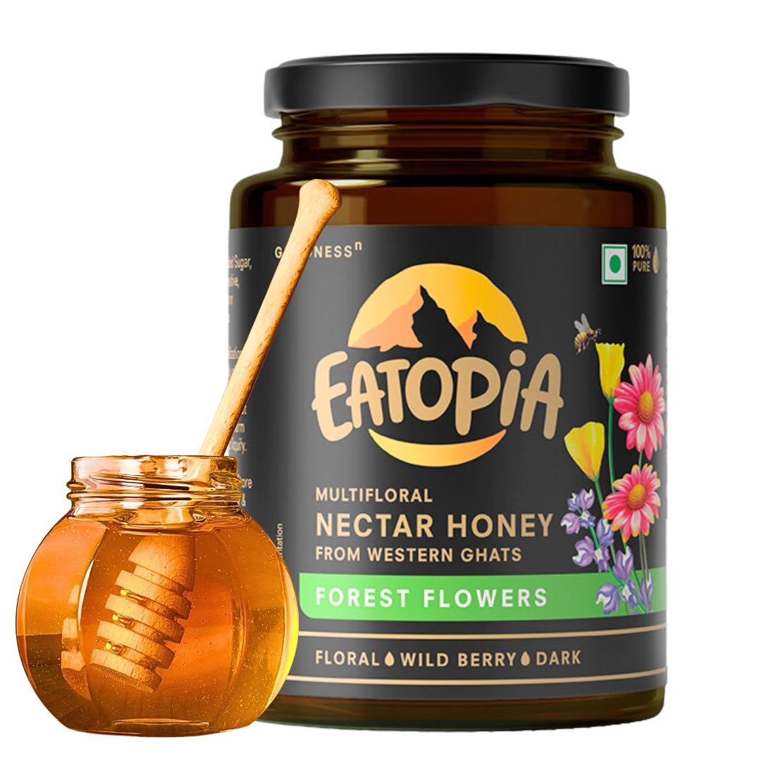 Eatopia Forest Flower Honey 500gm | 100% Pure & Natural Honey | Organic Honey | Pure Honey with No Added Sugar | Immunity Booster | Nectar Honey from Western Ghats (Multifloral) (B0CLJBVQZ7) Amazon Price History, Amazon Price Tracker