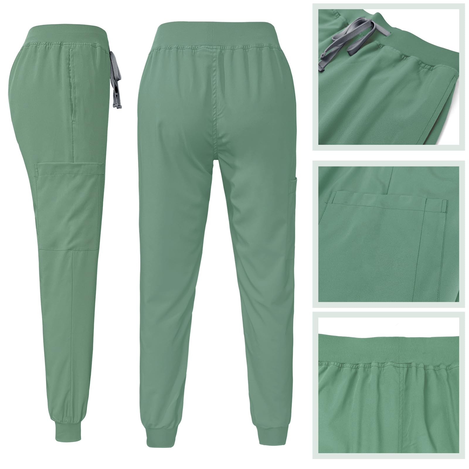 Divisa Sanitaria Donna, Uniforme Sanitaria Set con Casacca e Pantalone Scollo a v Maniche Corte per Infermieri Medici Chirurghi Terapisti Dentisti