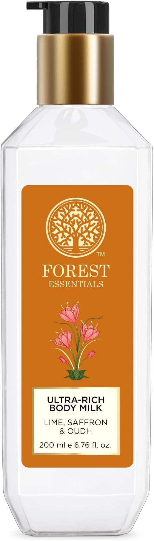 Forest Essentials Ultra-Rich Body Milk Lime Saffron Oudh | Ayurvedic Nourishing Body Lotion to Replenish Skin Moisture and Leave it Smooth & Scented