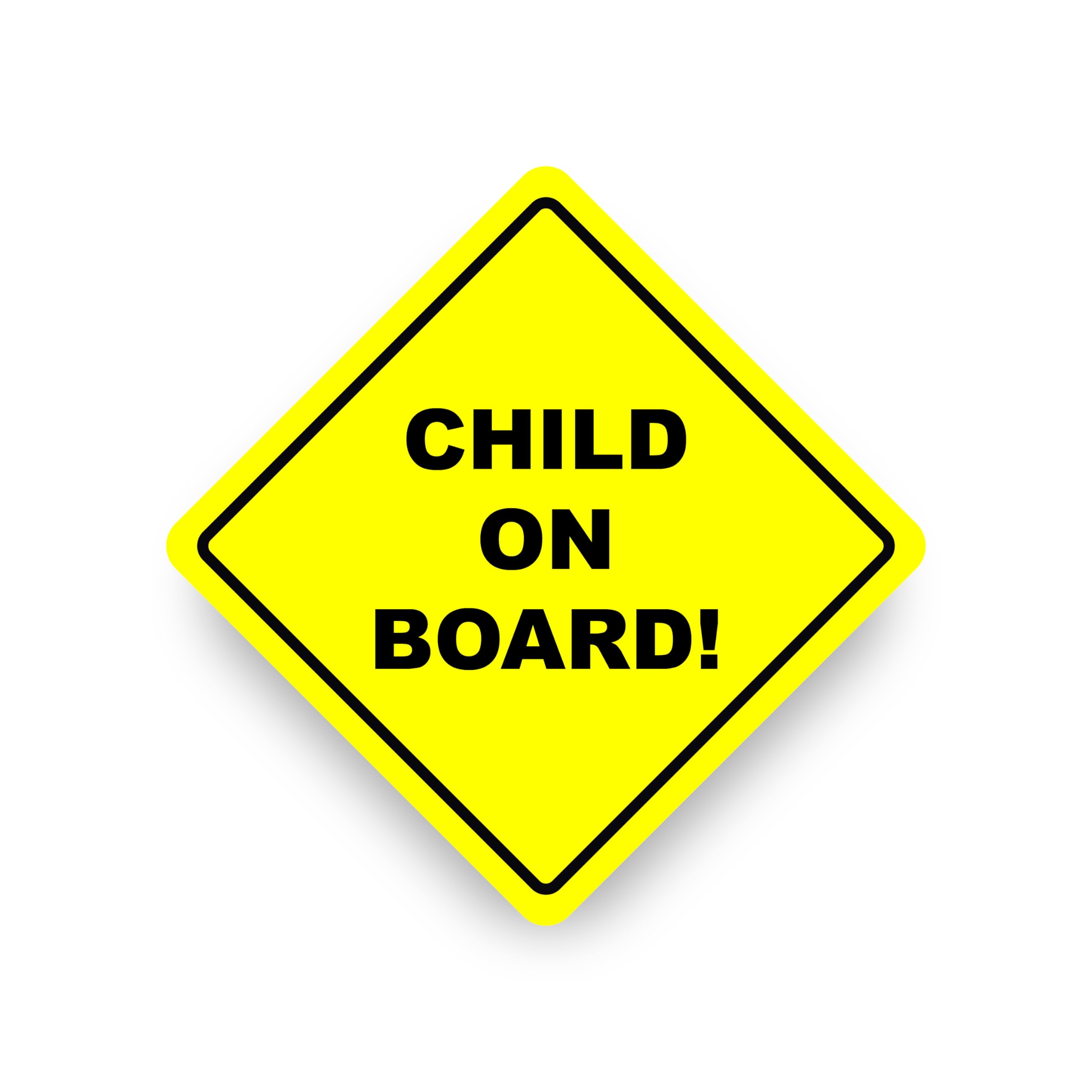 Printsuperstar Yellow Child On Board Warning Safety Bumper Sticker Sign Car Vinyl Vehicle