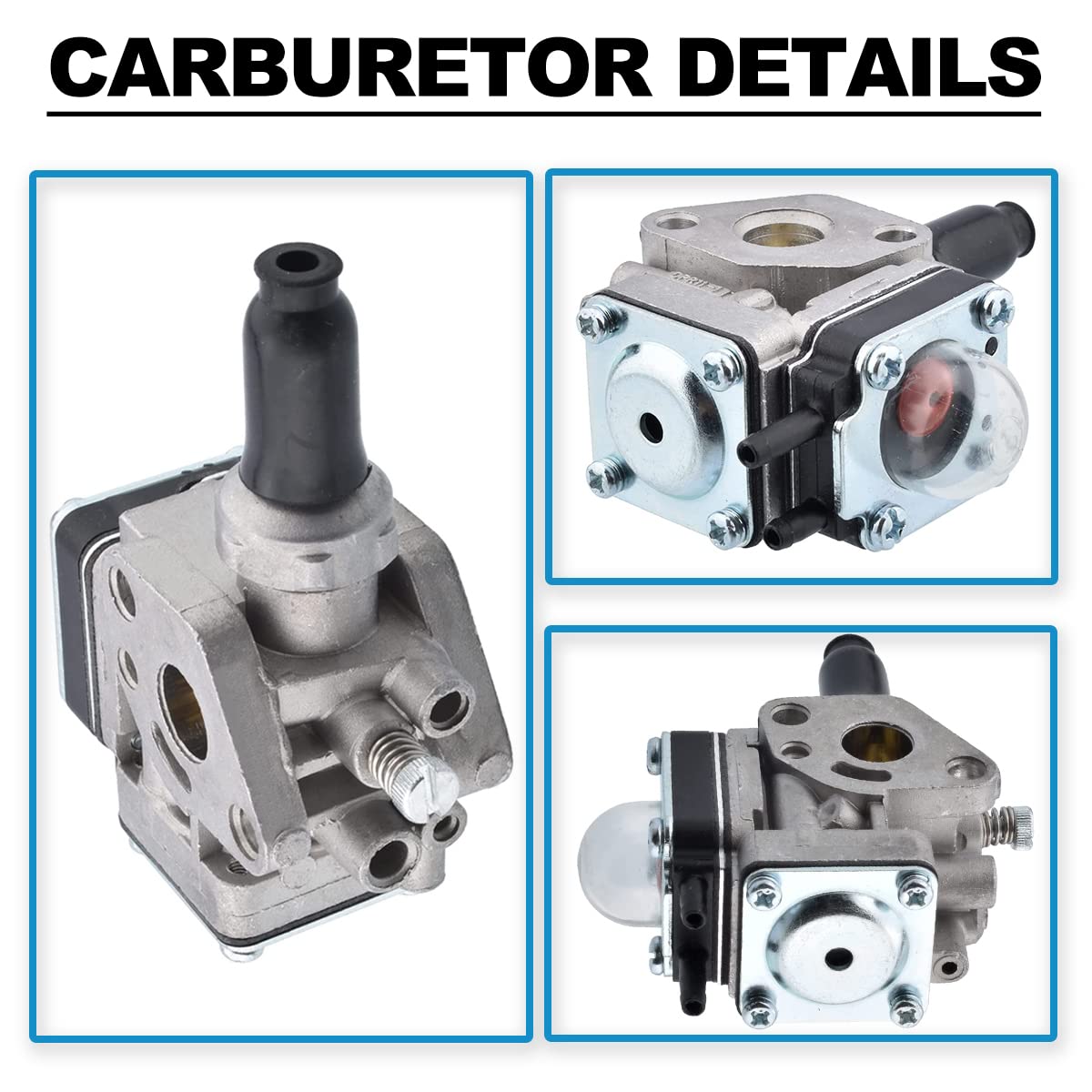ZAMDOE Kit de carburateur pour Kawasaki Th43 Th48 Moteur Tondeuse à Gazon Outil de Jardinage extérieur, avec Joint de Ligne de Carburant Bougie d'allumage pièces de Moteur