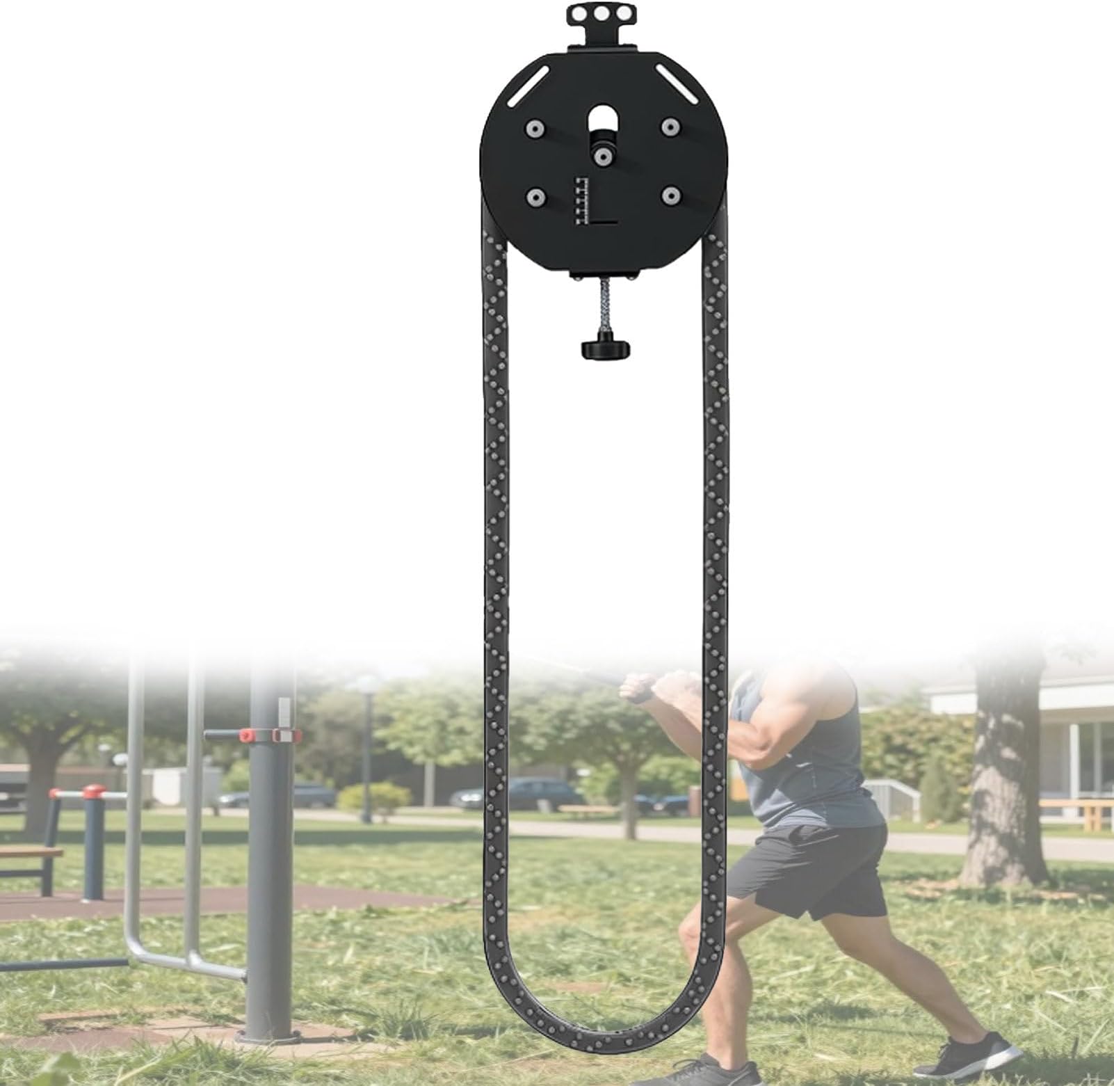 Wall-Mount Resistance Training Machine,Q Rope Endless Rope Trainer,Endless Rope Trainer,with Adjustable Resistance, for Full Body Workout & Strength Training Black