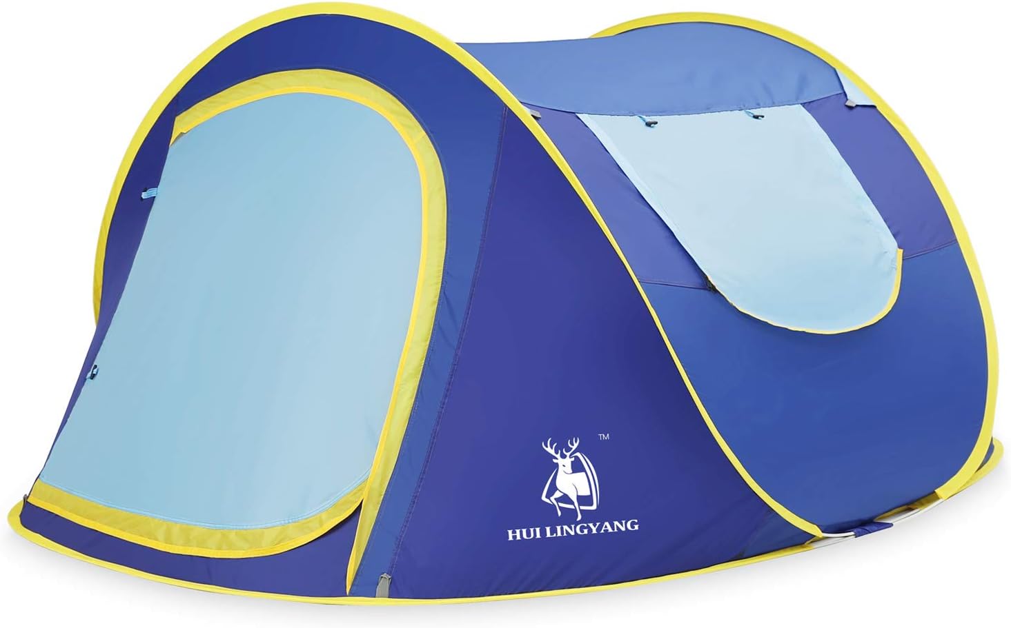 HuiLingYang Outdoor Instant 4-Person Pop Up Dome Tent - Easy, Automatic Setup -Ideal Shelter for Casual Family Camping Hiking