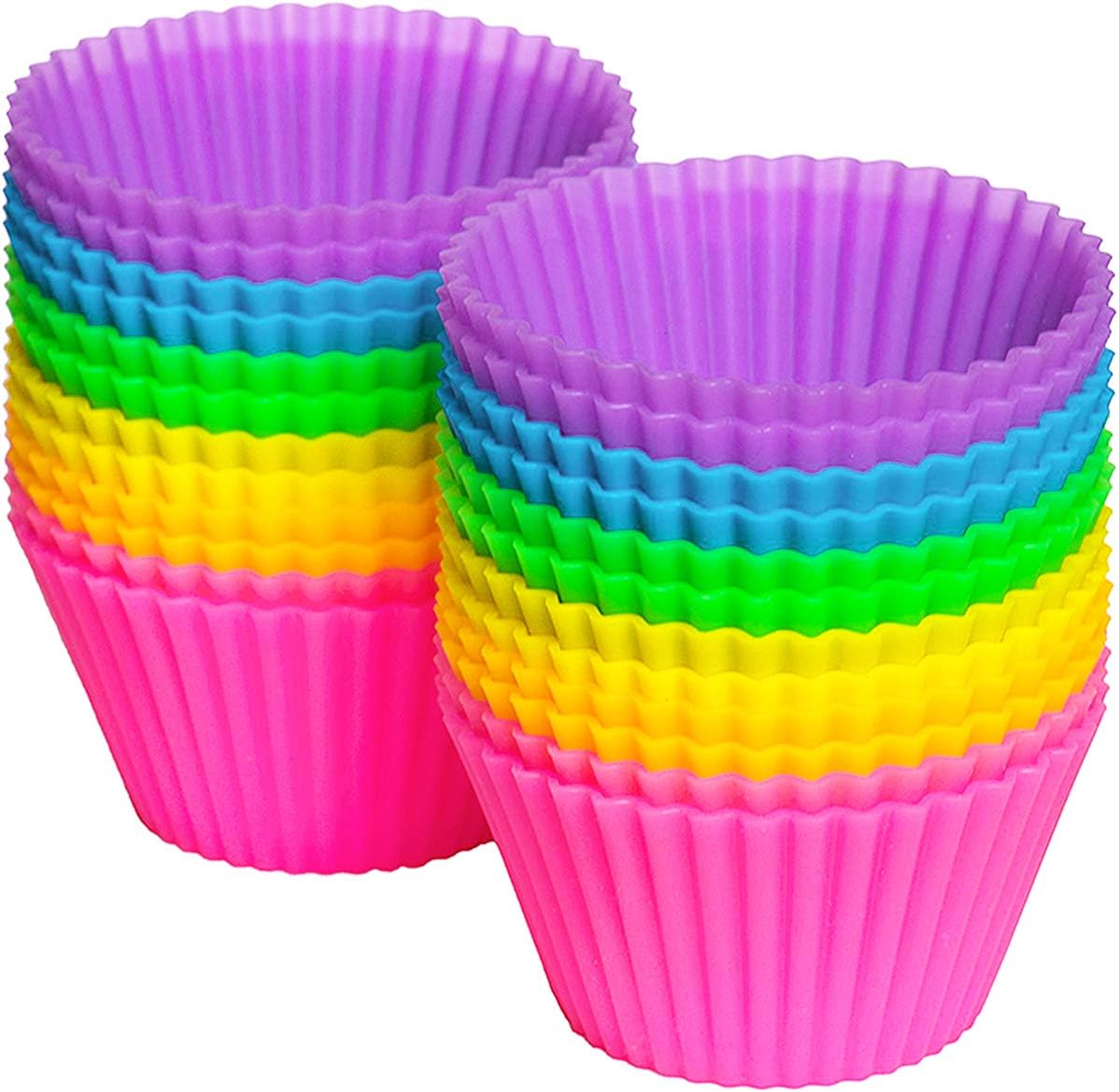Silicone Cupcake Liners, DILISS Reusable Silicone Baking Cups Nonstick