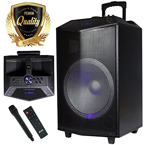 1500W 15 inches Power Party Bluetooth/USB/SD Stereo Rechargeable Portable Speaker - PKL105PK1