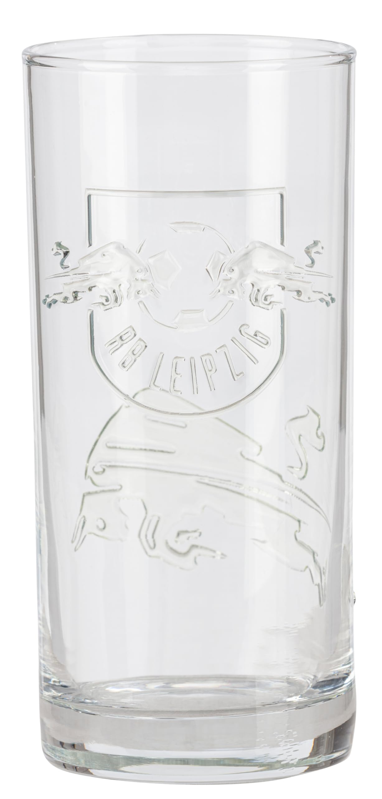 RB Leipzig Trinkglas - Relief - 2er-Set | Wasserglas | Glas | Longdrinkglas | RBL - Plus Aufkleber Wir lieben Fußball