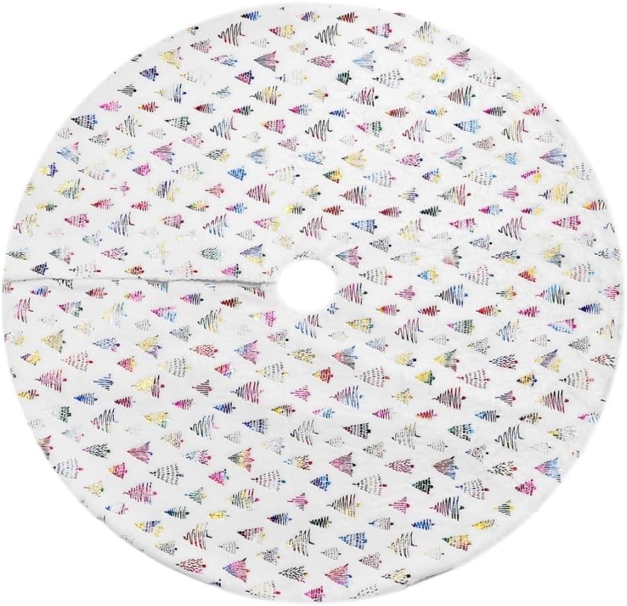 Tree Skirt Christmas Christmas Tree Skirt White Hot Stamped Small Tree Pattern Christmas Tree Skirt Plush Christmas Tree Decoration Christmas Skirt Tree