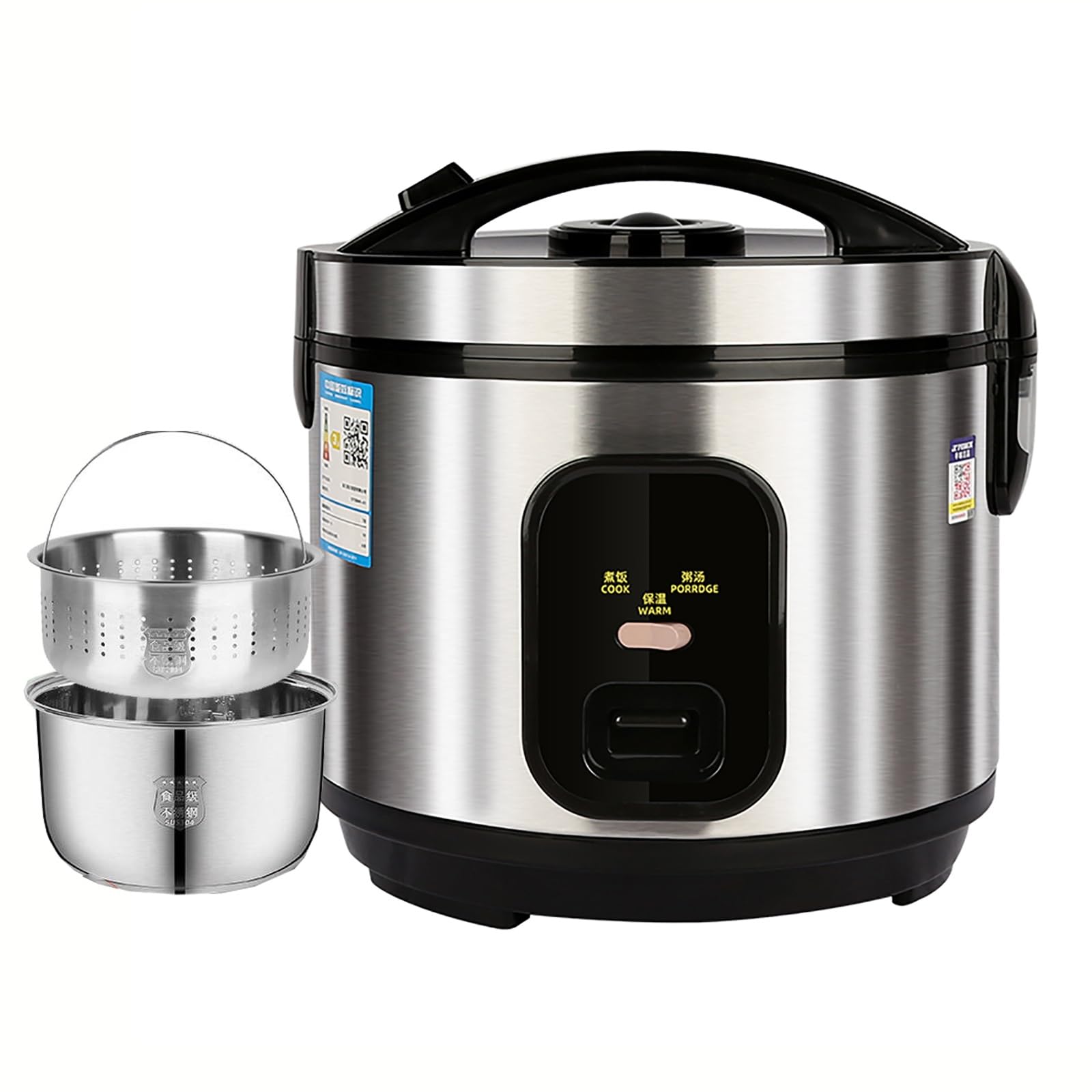 Genérico Arrocera de Acero Inoxidable, para cocinar con Poco azúcar, Ideal para Uso doméstico, sopas y guisos, con Capacidad para 1 a 8 Personas (tamaño: 3 L).