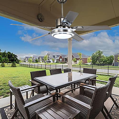 Outdoor-Ceiling-Fan-LightRemote-Control-Patio-Ceiling-Fan-with-5-Reversible-Stainless-Steel-Blades52-inch-Ceiling-fan-with-LED-Light-for-PavilionWarehouse-Ceiling-fan-farm-Fan-Barn-Fan-52-inch