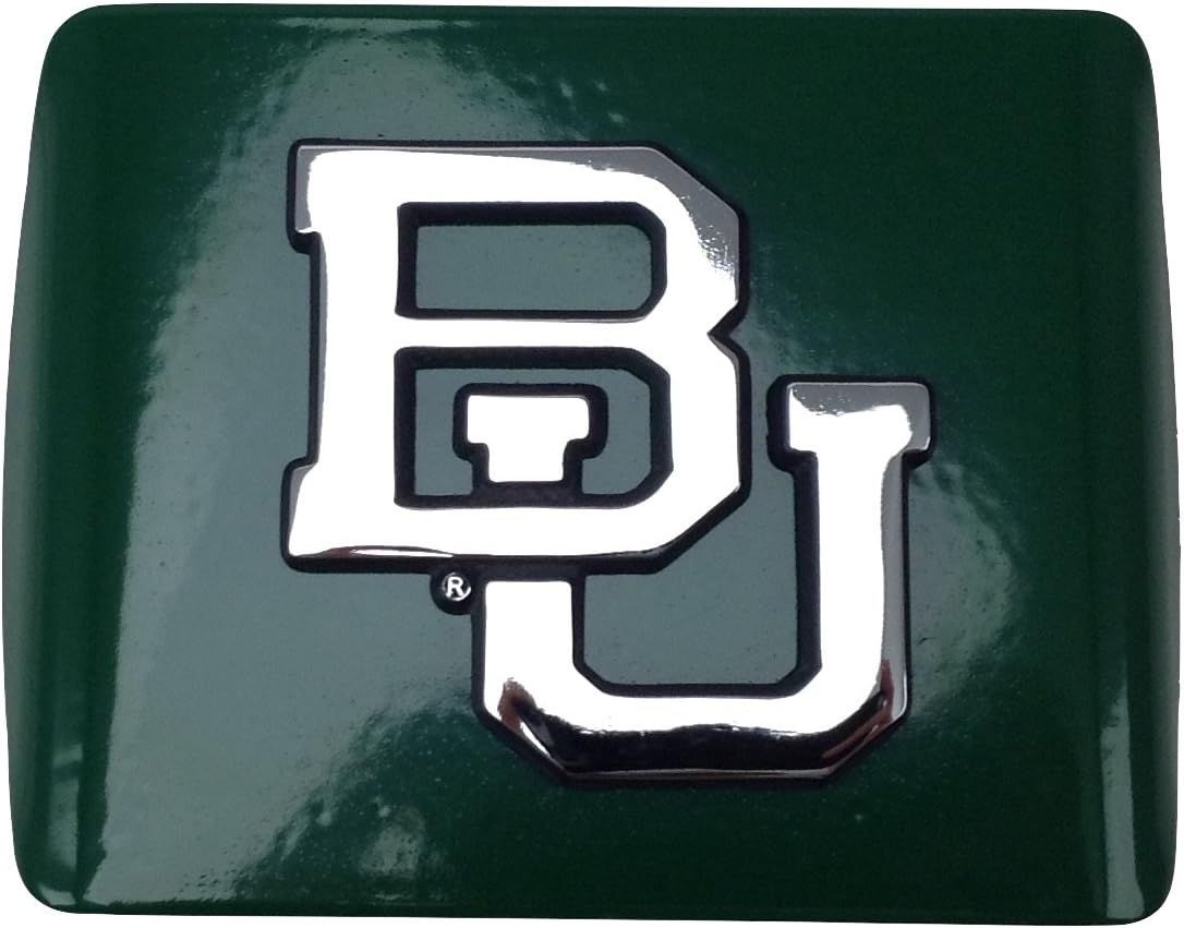 Elektroplate Baylor University Bears Green with Chrome BU Emblem Metal Trailer Hitch Cover Fits 2 Inch Auto Car Truck Receiver with NCAA College Sports Logo