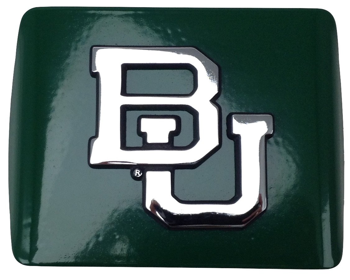 Elektroplate Baylor University Bears Green with Chrome BU Emblem Metal Trailer Hitch Cover Fits 2 Inch Auto Car Truck Receiver with NCAA College Sports Logo