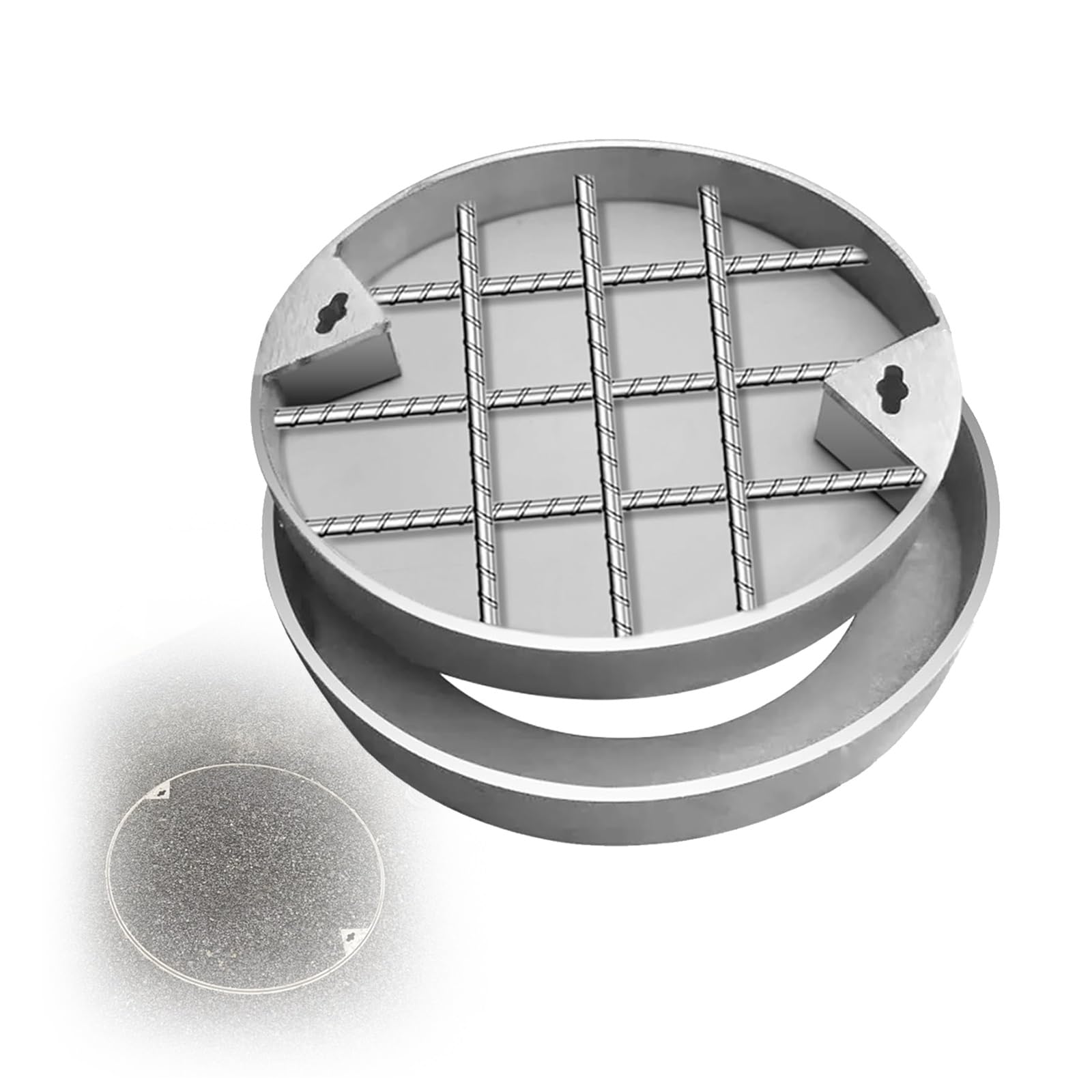 PULaif Recessed Manhole Cover, Stainless Steel Invisible Recessed Round Manhole Cover With Base Multiple Sizes(70cm)