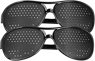 kkhouse 2 Pack Unisex Anti-Myopia Astigmatism Glasses Men's Women's Vision Improvement Strabismus Correction Fatigue Glasses(Black-7U-A2)