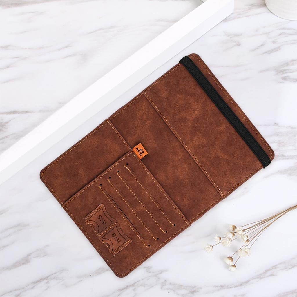 Etui na paszporty, organizer na dokumenty, portfel podróżny, etui na karty, czerwony, 15 x 21 cm, Zestaw 10 (ciemnobrązowy, 15 x 21 cm), 15x21 cm