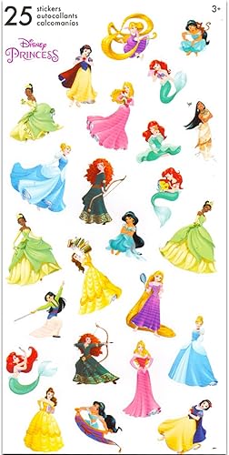 Miniatura 7 de Disney Juego de lonchera de princesa para niñas, niños, paquete con lonchera escolar de princesa con botella de agua rosa, calcomanías de princesa y