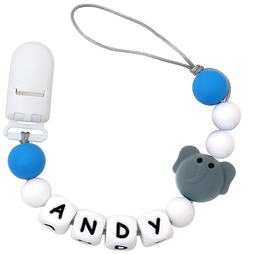 Personalized Pacifier Clip with Name, Custom Chain Clip for Baby Shower Gift (Stitch)