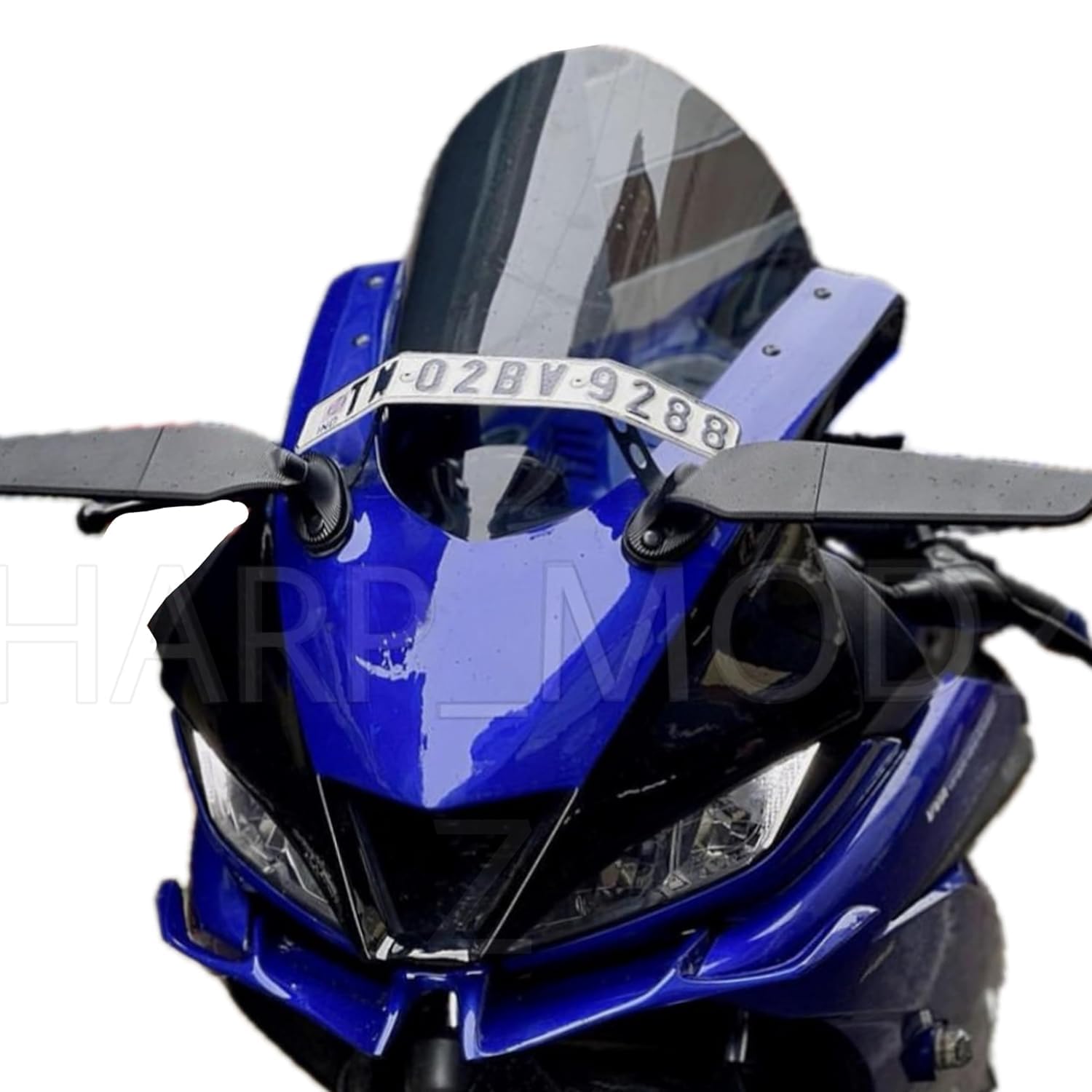 HARP MODZ® R15 V3 Full Bubble Indonesian Model Visor Windshield Wind Deflector Smoke Black-image-35