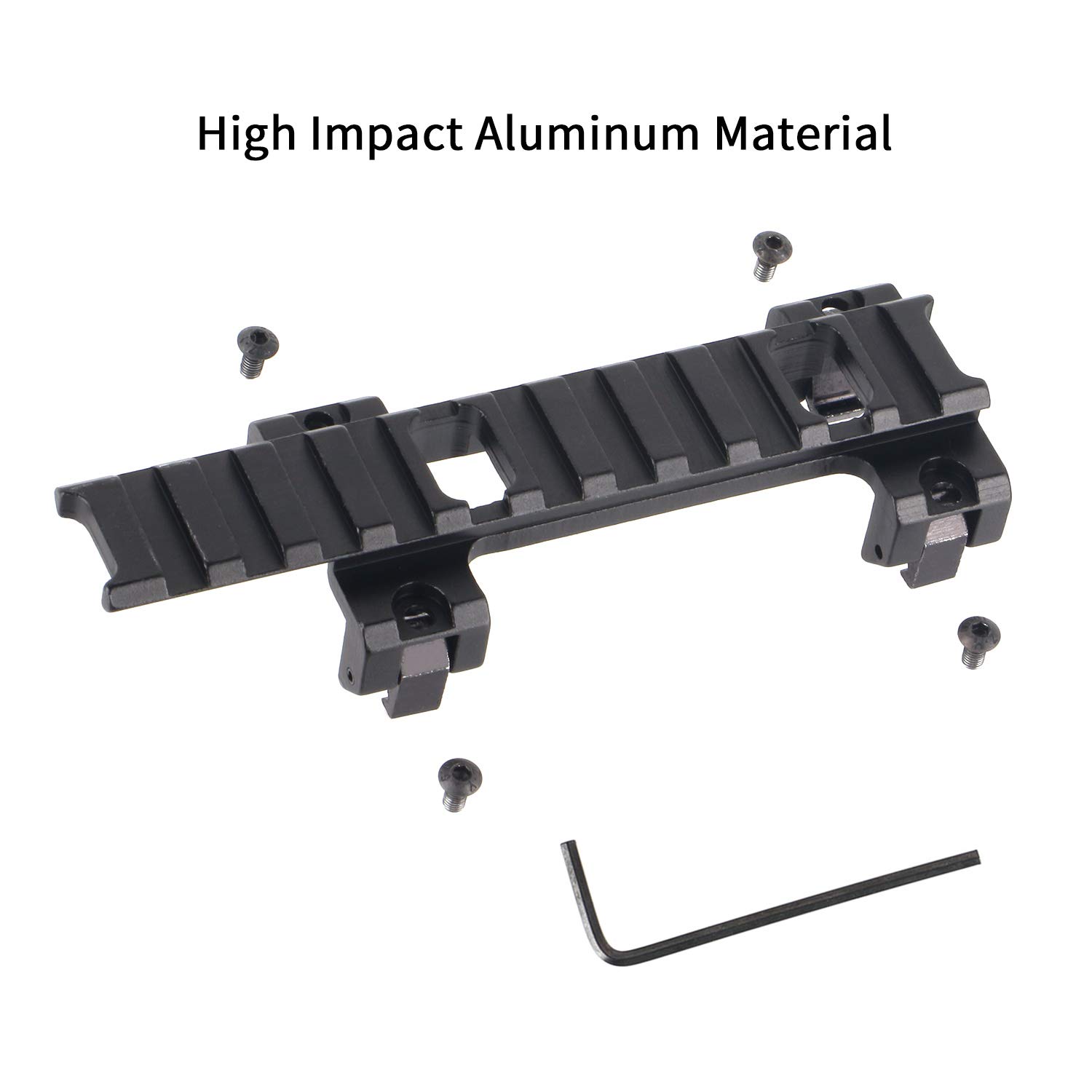 Riel de Perfil Bajo Táctico de 20 mm Weaver/Picatinny Adaptador de Extensión de Base de Montaje en Carril para MP5 G3