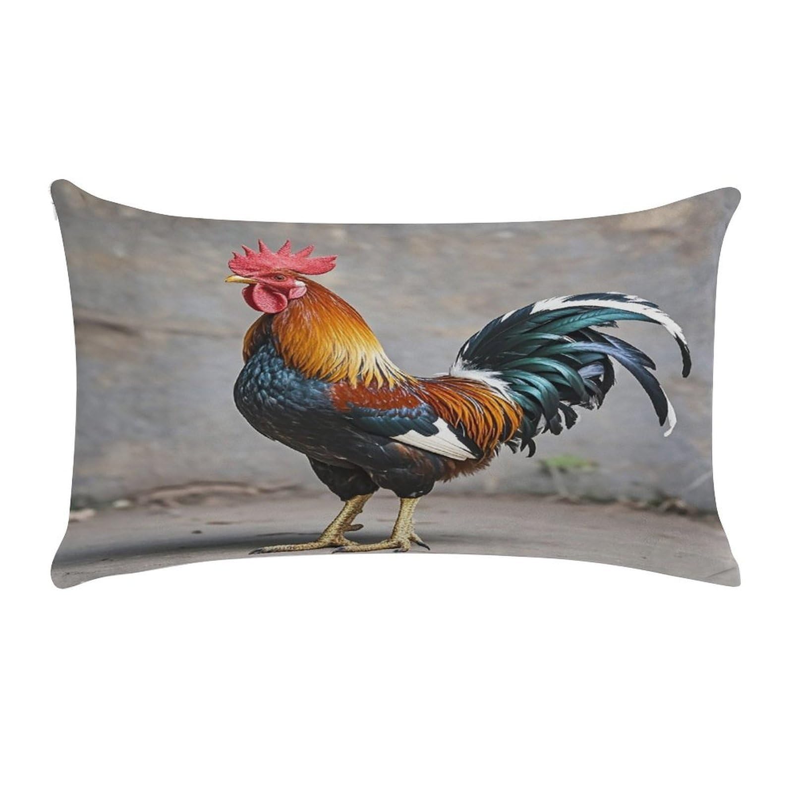 FekiLoot Super Soft Lumbar Throw Pillow Cover 12"x 20", Rectangle Luxury Plush Pillowcase Fade Resistant Pillow Protector Rooster Pillow Case Pillow Shams for Sofa Bed Living Room