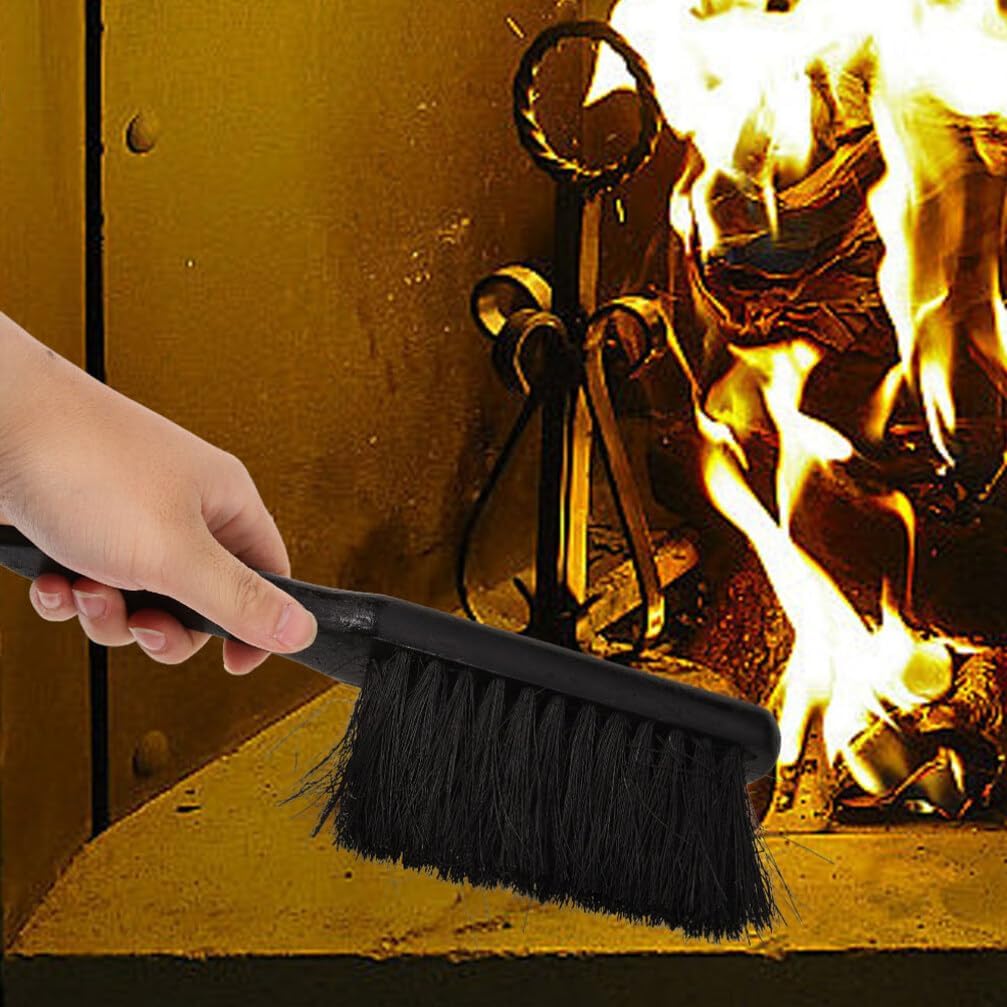 VANZACK Fireplace Cleaning Brush 4pc Set for Fireplace Tools Kitchen Bench Brush Replacement Cleaning Kit