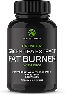 Green Tea Weight Loss Pills | Belly Fat Burner, Metabolism Booster, & Appetite Suppressant for Women & Men | 45% EGCG | With Green Coffee Bean Extract | Vegan, Gluten-Free Supplement | 60 Capsules