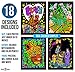 Super Pack of 18 Fuzzy Velvet Coloring Posters (Original Edition) - Great for Family Time Coloring, Arts, Crafts, Travel, School, Care Facilities [All Ages Fun: Girls, Boys, Adults, Kids] (1 Pack)