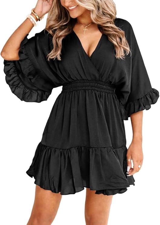 Aoysky V Neck Casual Dress