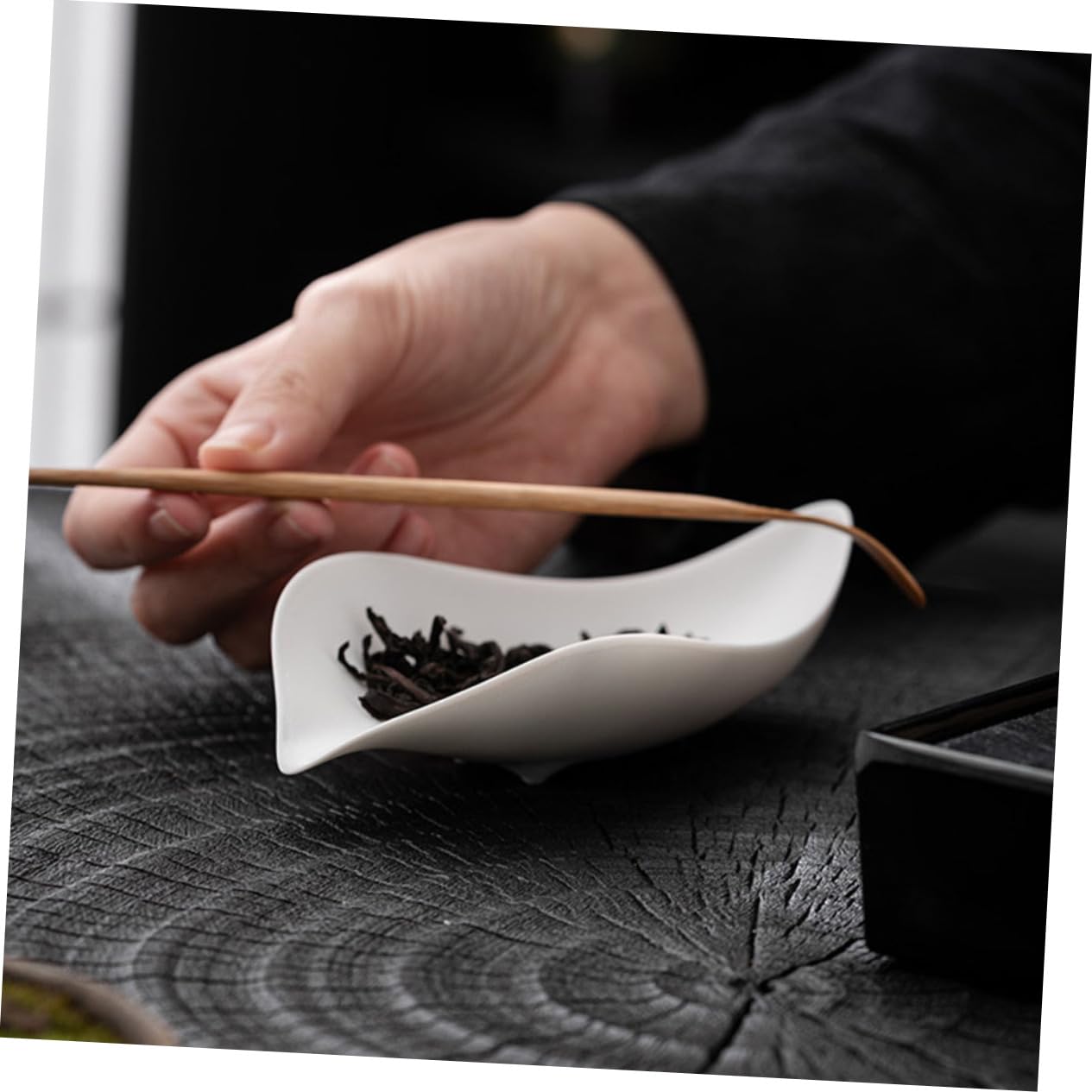BRIGHTFUFU Sturdy Ceramic Material Tea Spoon Easy Clean and Simple Design Loose Tea Scoop for Kitchen