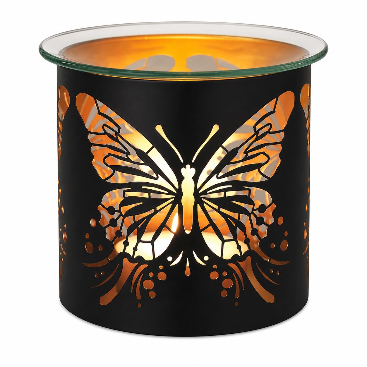 Aroma Home Unisex Black Multi Functional Tealight Wax Melt Burner 10.5Cm - Butterfly In