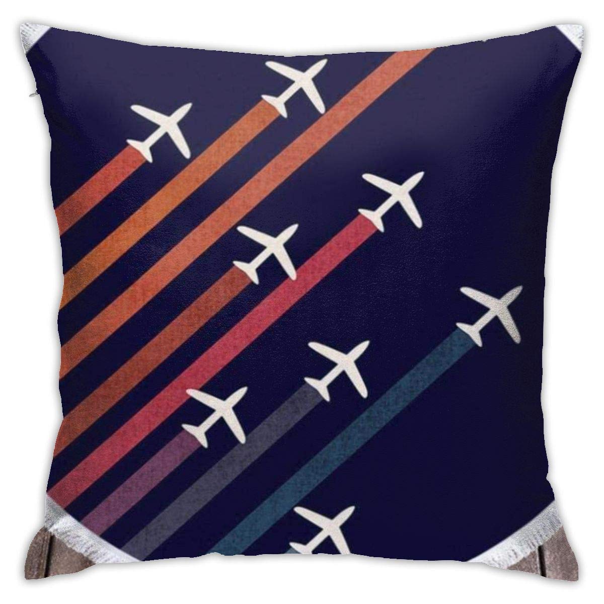 YHKC Super Soft and Comfortable Square Pillowcase, Stylish Pillowcase, Sofa Bedroom 18 ×18 Cartoon Airplane