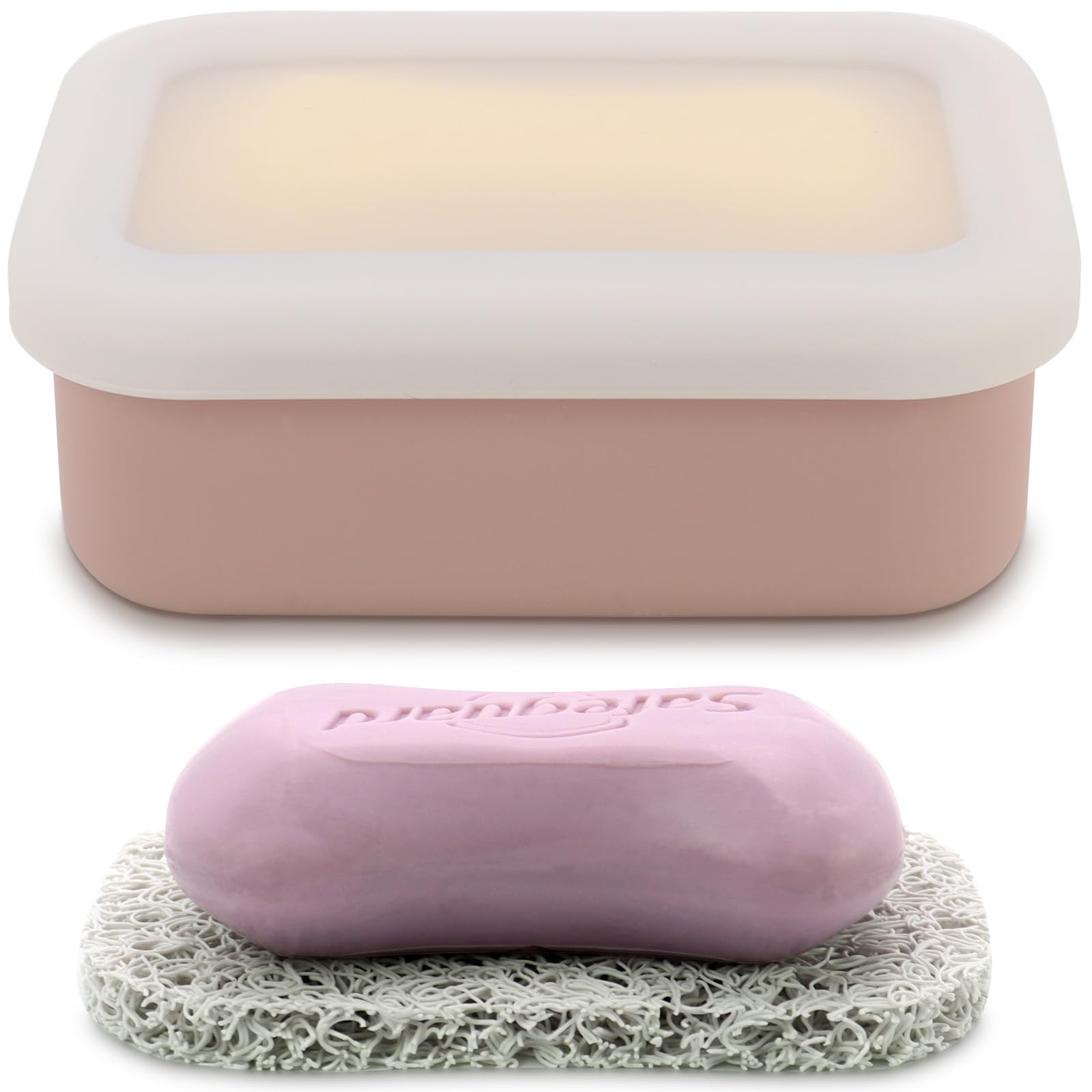 OLAMAR Portable Travel Soap Case with Draining Layer,Enhanced Leak Proof Silicone Travel Soap Container,Shatterproof Soap Holder for Traveling,